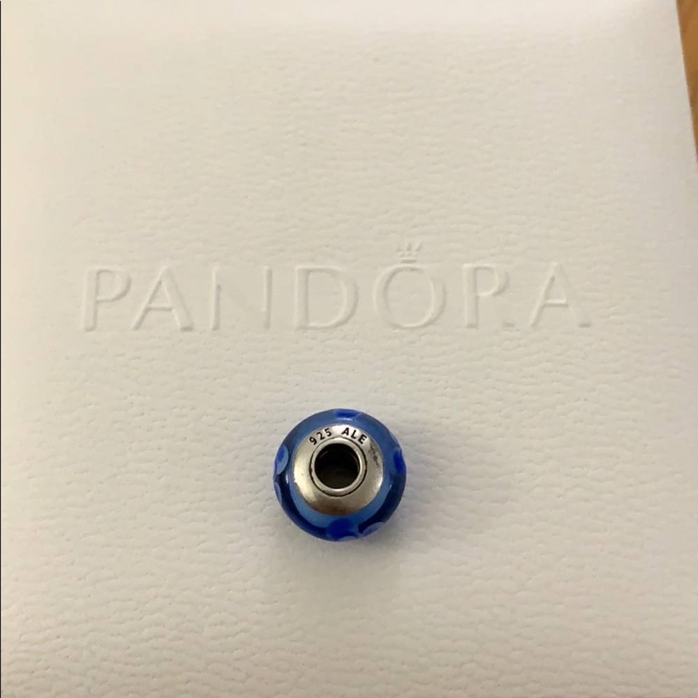 Pandora Blue Floral Murano Glass Charm - Picture 5 of 5